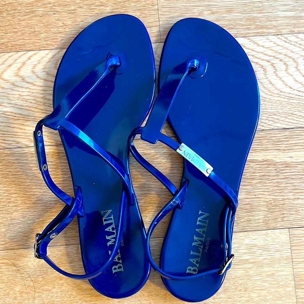 Balmain Jelly Sandals (Dark Blue)